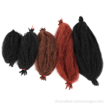 8inch Short Crochet Marley Hair Soft Afro Kinky Twist Crochet Braids Synthetic Braiding Hair Black Brown